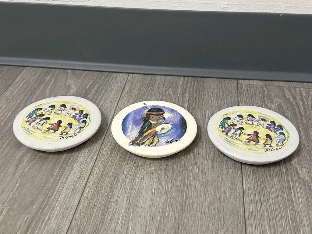 Ted DeGrazia Sandstone Creations Coasters Southwestern Style Children 4.25"