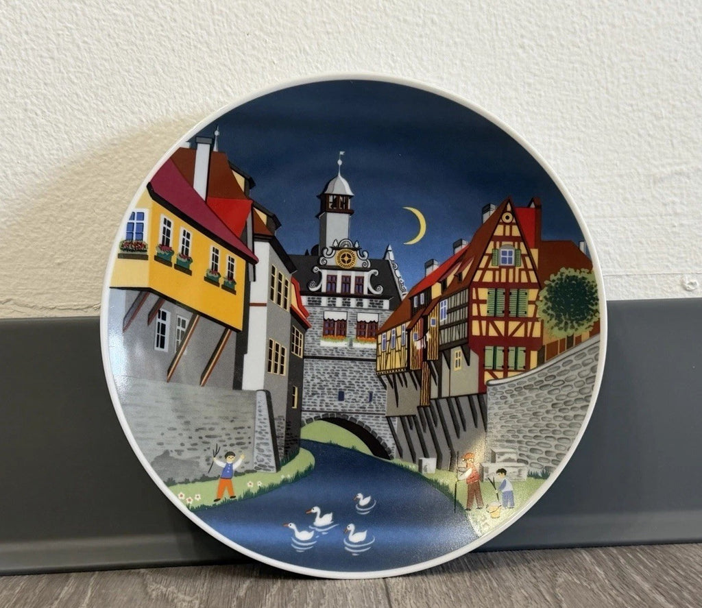 Vintage NOS German E&A BOCKLING Collector Plate MARKTBREIT Barbara Furstenhofer