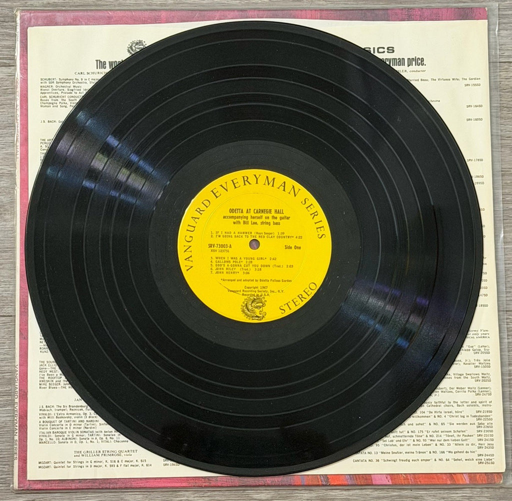 Vintage- ODETTA: At Carnegie Hall VANGUARD Everyman Series LP 33 RPM - SRV 73003