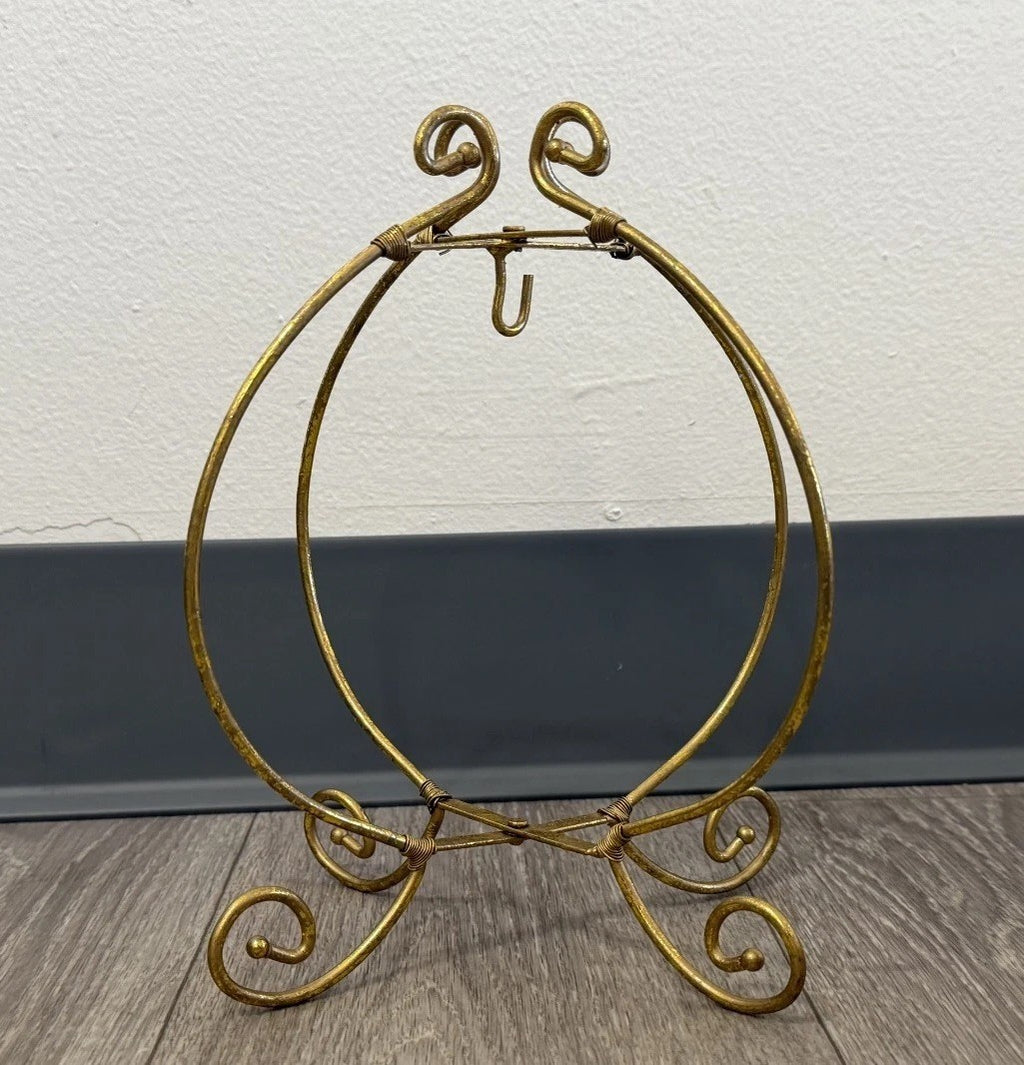 PIER 1 IMPORTS Goldtone Foldable Single Ornament Holder Display Stand