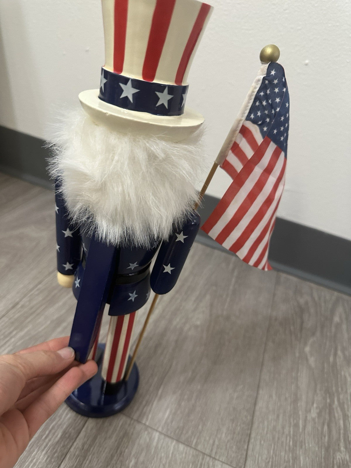 Americana Stars & Stripes Nutcracker Red White & Blue American Flag 14 3/4” EUC