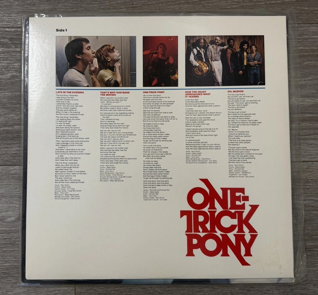 One Trick Pony by Paul Simon Vinyl 1980 Warner Brothers Records HS 3472