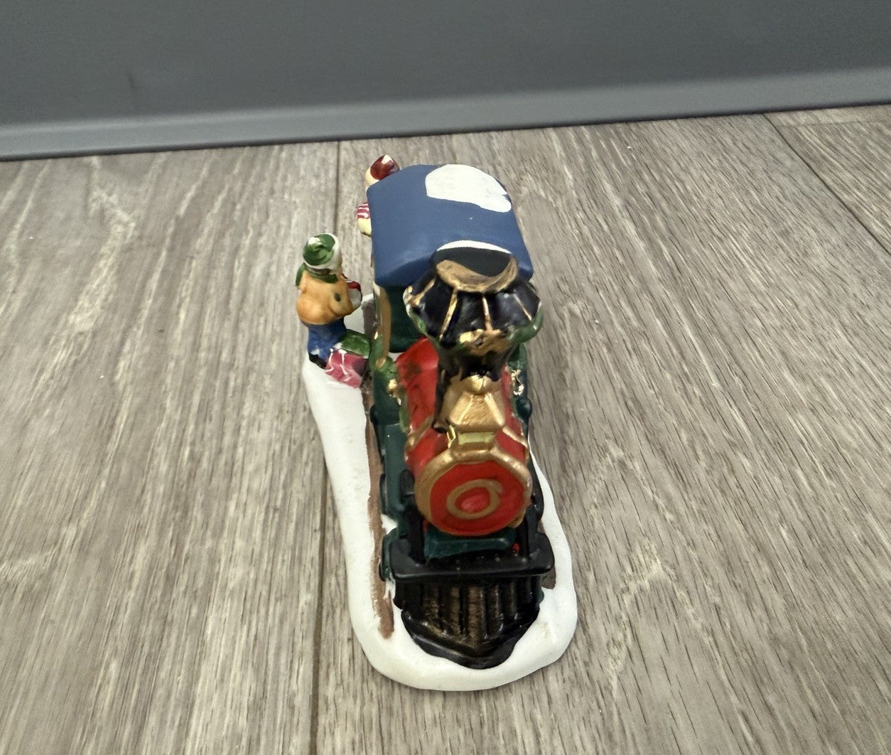 Vintage Happy Christmas Porcelain Train Figurine Village Piece Decoration