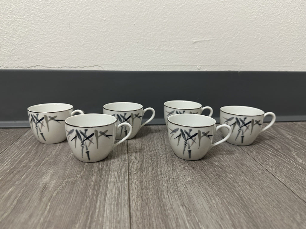VINTAGE Noritake Bamboo 2133 Sake / Demitasse Cups Set of 6, 2 in