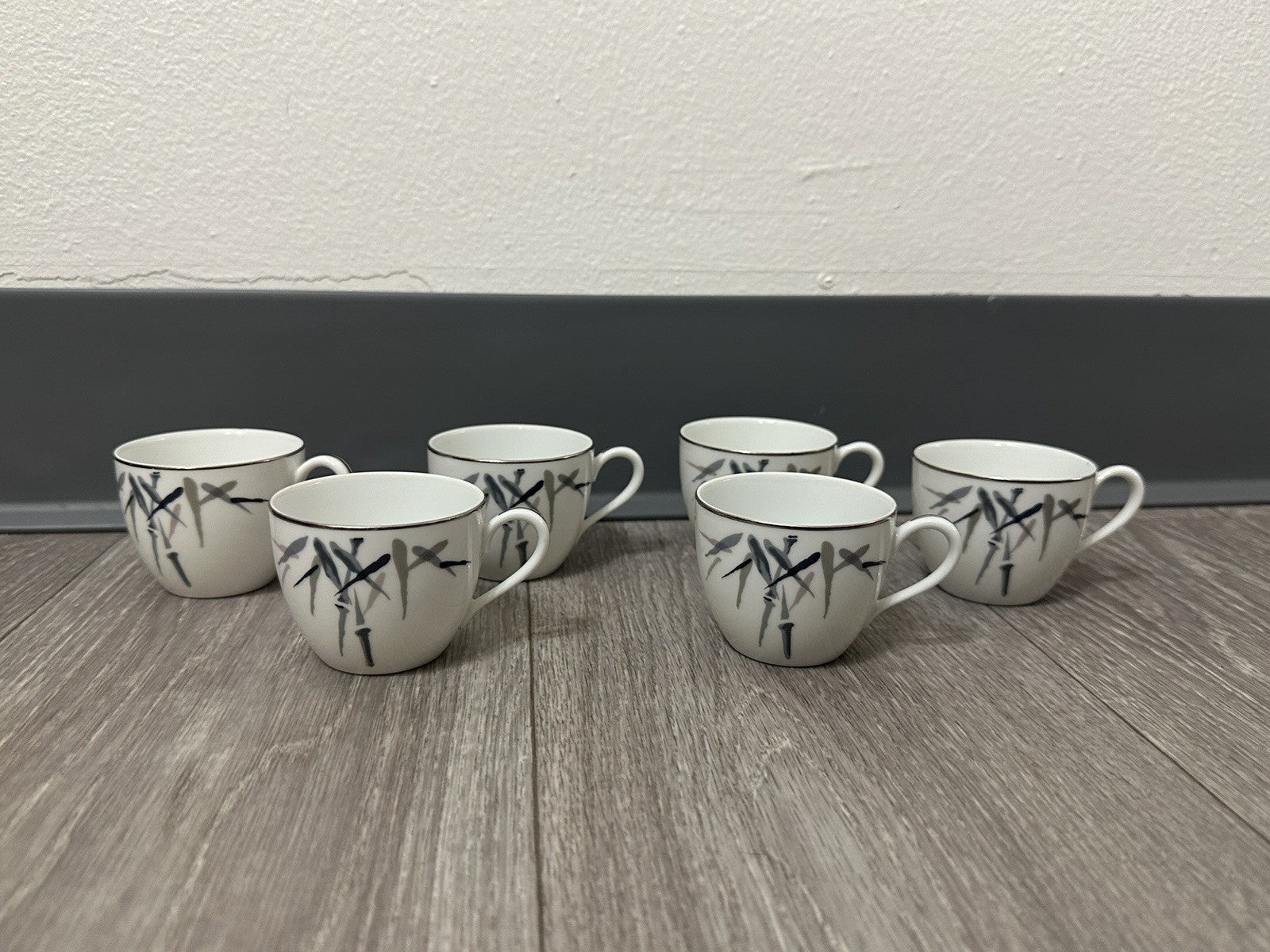 VINTAGE Noritake Bamboo 2133 Sake / Demitasse Cups Set of 6, 2 in