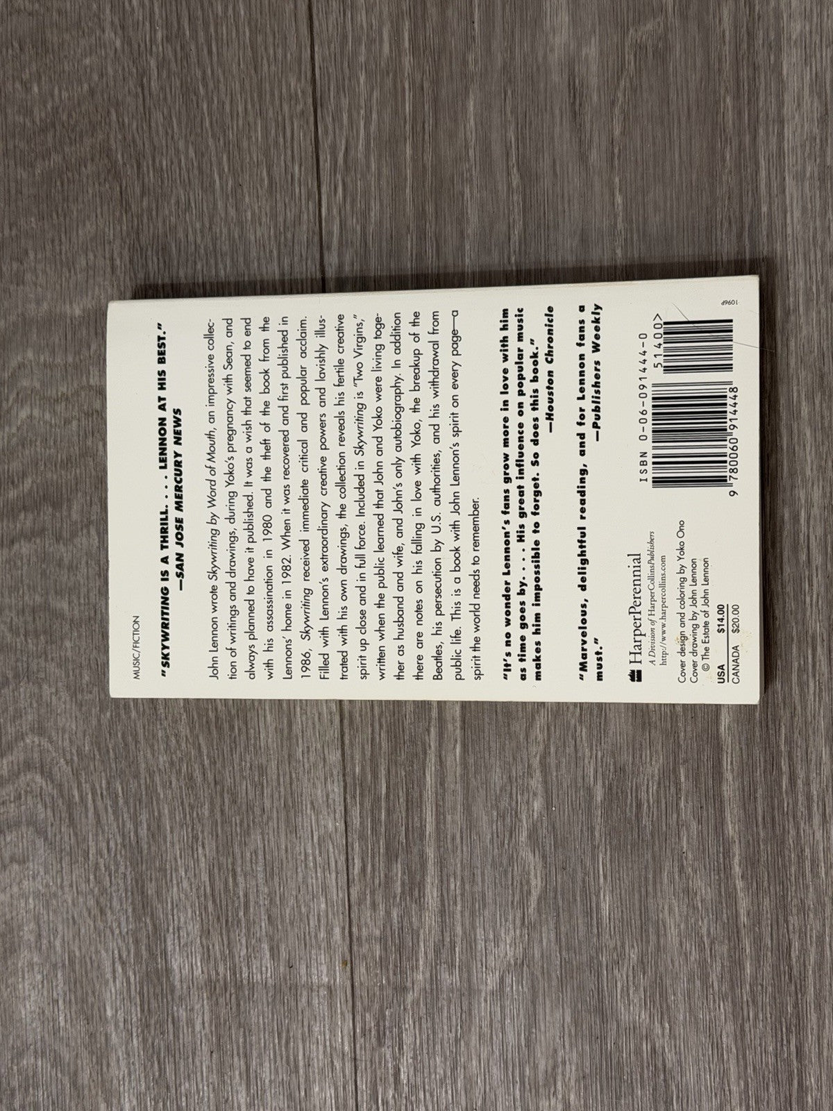 VINTAGE Skywriting by Word of Mouth John Lennon Softcover - 1990  Reissue