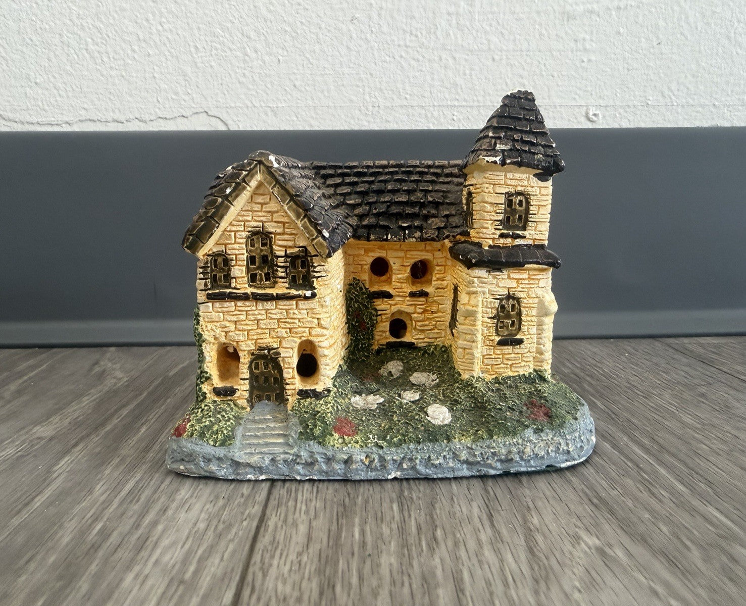 Vintage Lighted House Figurine Made in Taiwan Ceramic Cottage Decor