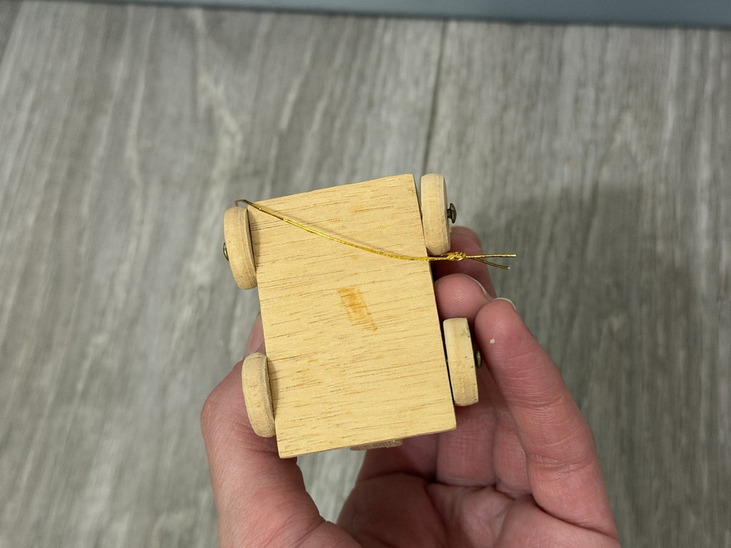 Wooden Christmas Tree Ornament Natural wood train engine