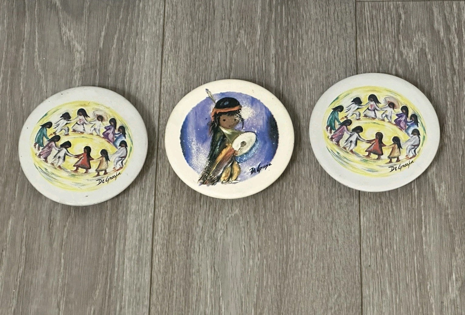 Ted DeGrazia Sandstone Creations Coasters Southwestern Style Children 4.25"