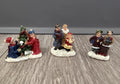 Christmas Village People Holiday Gathering With Christmas Tree Lot of 3 Figures