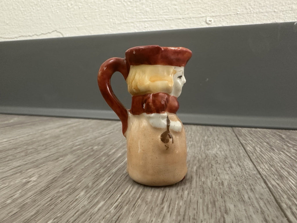 Vintage Miniature 2 Inch Toby Pitcher Jug Full Figure Lady Made in Japan