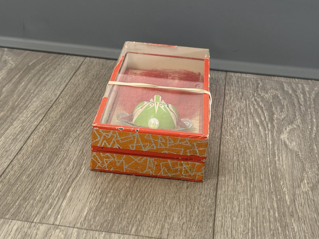 Vintage Chinese Opera Face Painting Miniature Clay Mask Box Tang BROKEN BOX