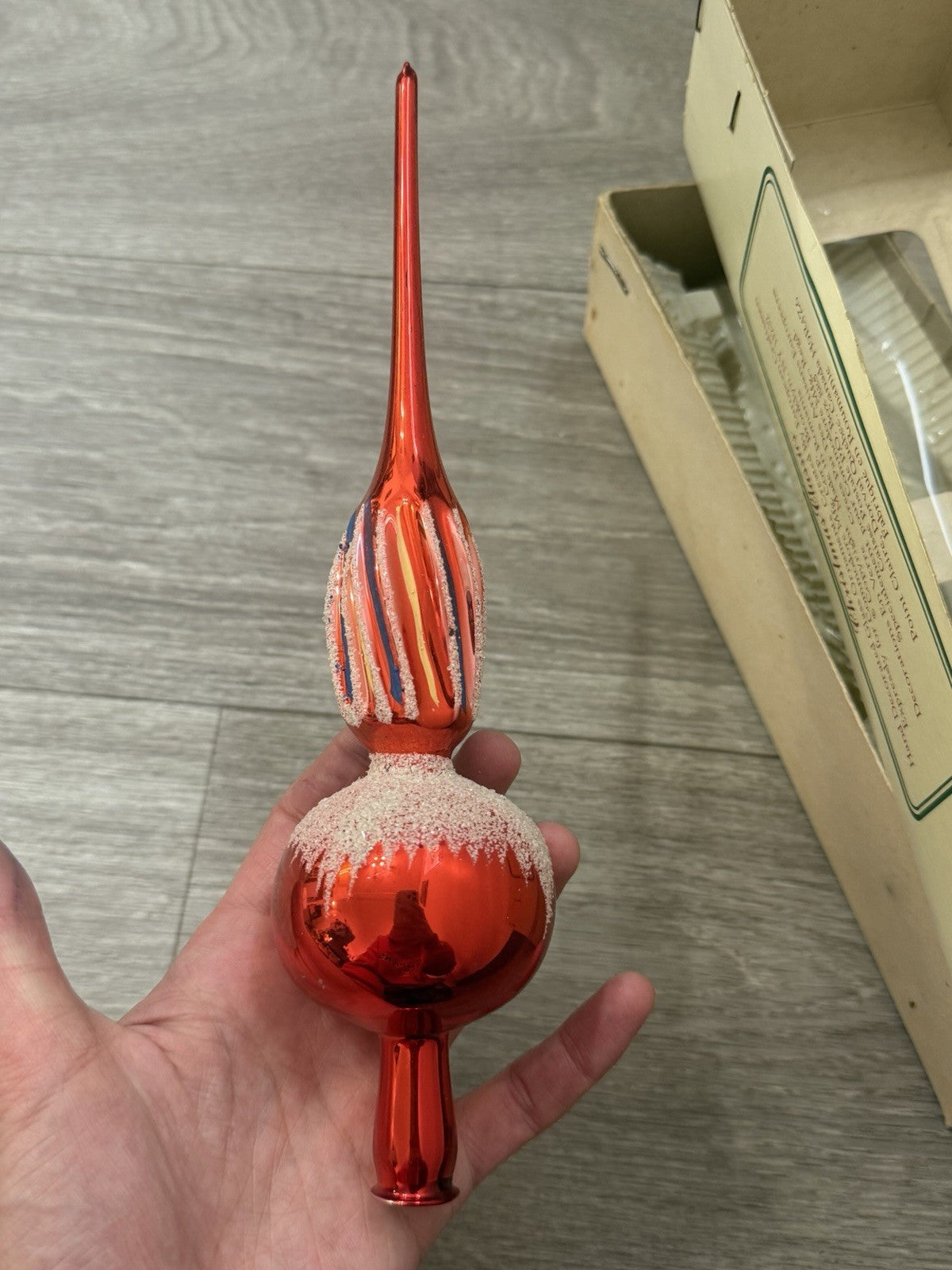 VTG Comodore Christmas Classic 9.75” " Tree Topper Finial Ornament No. 8220 C/3