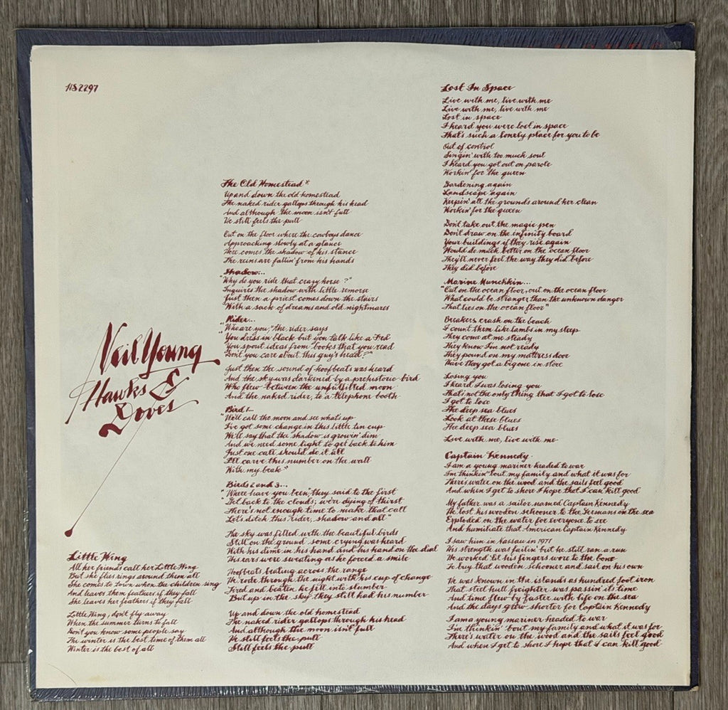 Neil Young "Hawks and Doves" 1980 Reprise Records HS 2297  U.S. Press VG+/VG+
