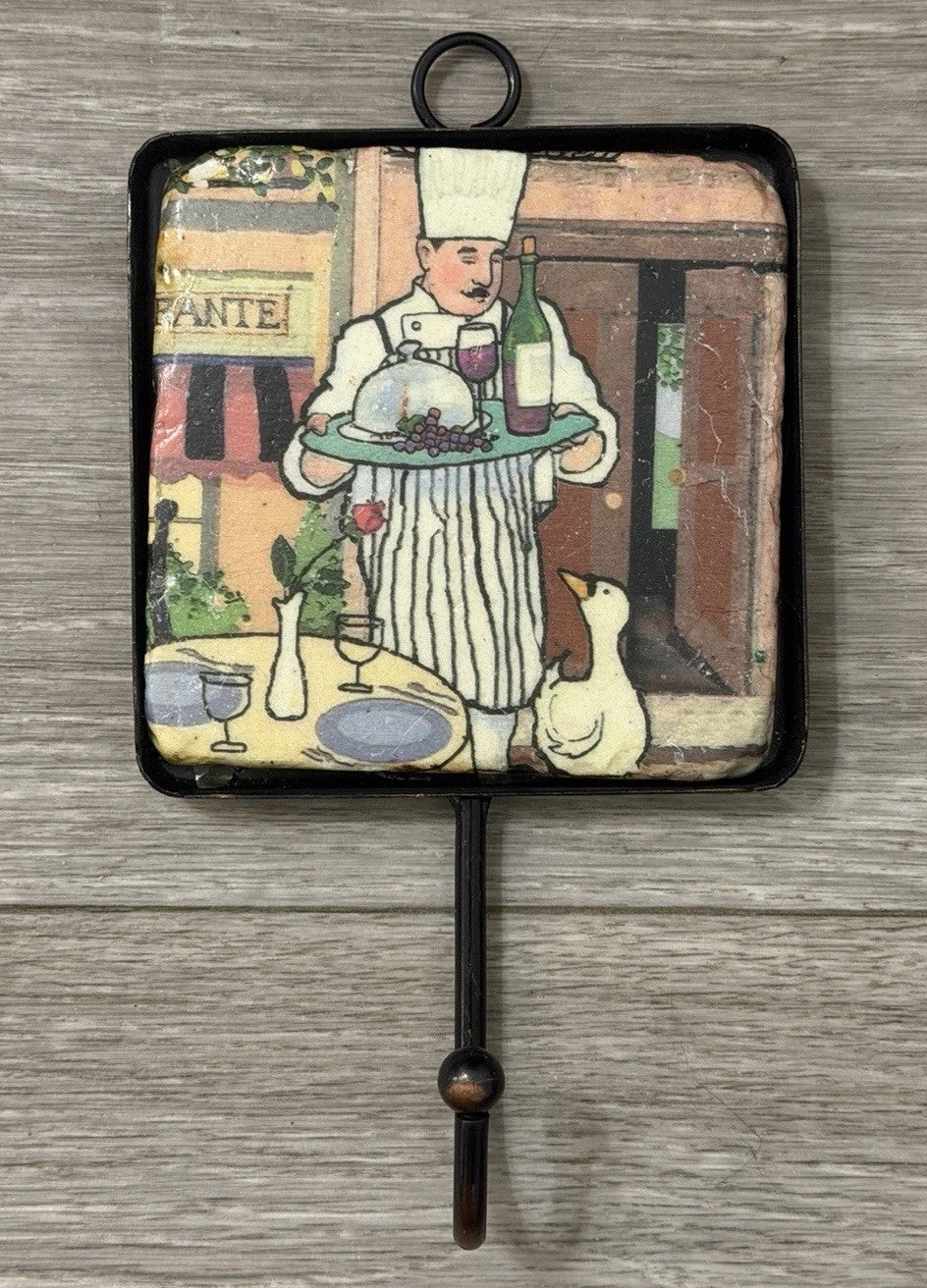 Vintage Chef Alessio Collection Utensil/Towel Hook Kitchen Decor