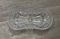 American Brilliant Sawtooth Cut 9 7/8" X 4.5" Glass Crystal Celery  Dish Damaged
