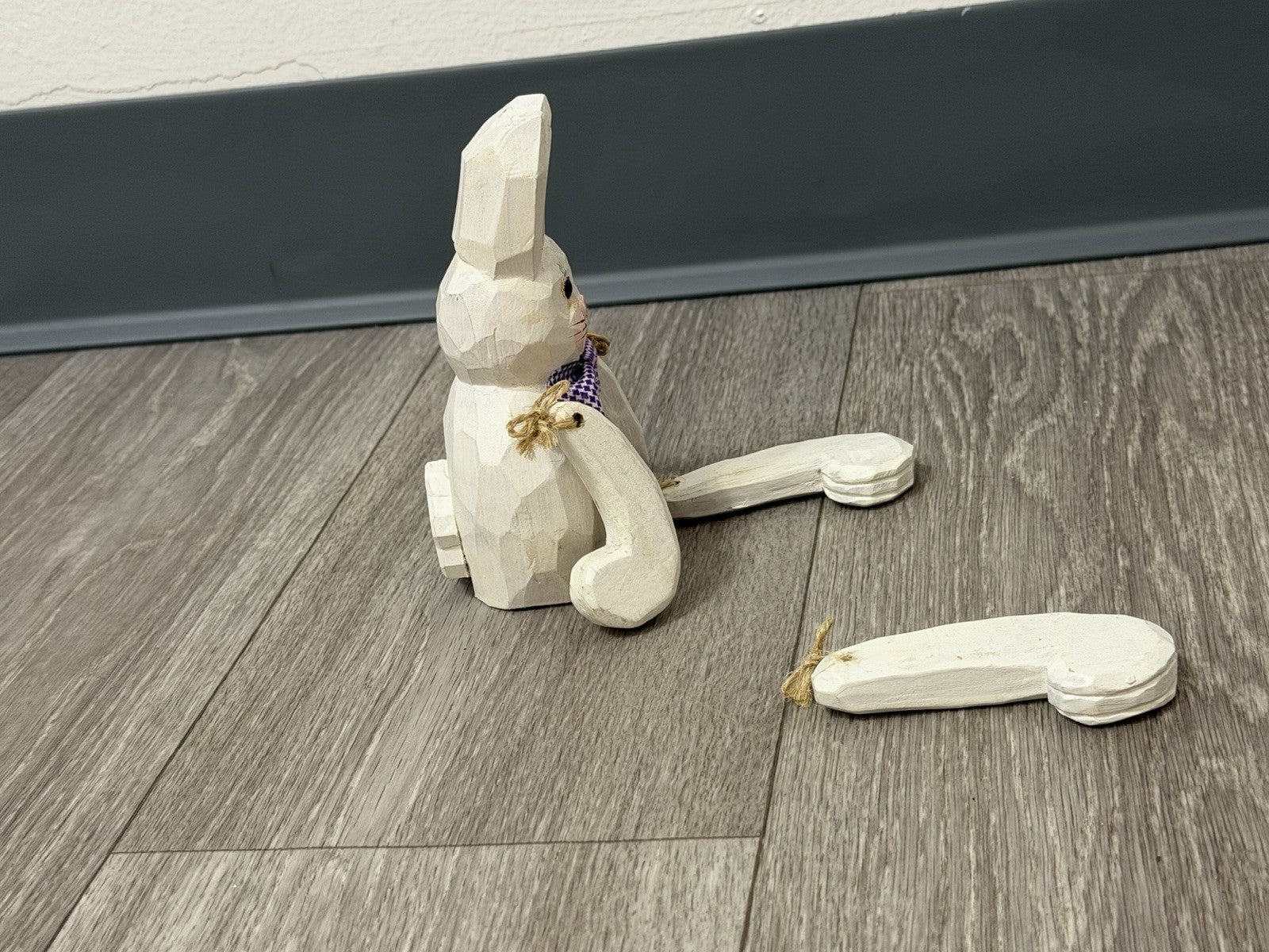 Wooden Bunny Rabbit Shelf Sitter Toy Vintage Terry’s Village Easter Needs Repair
