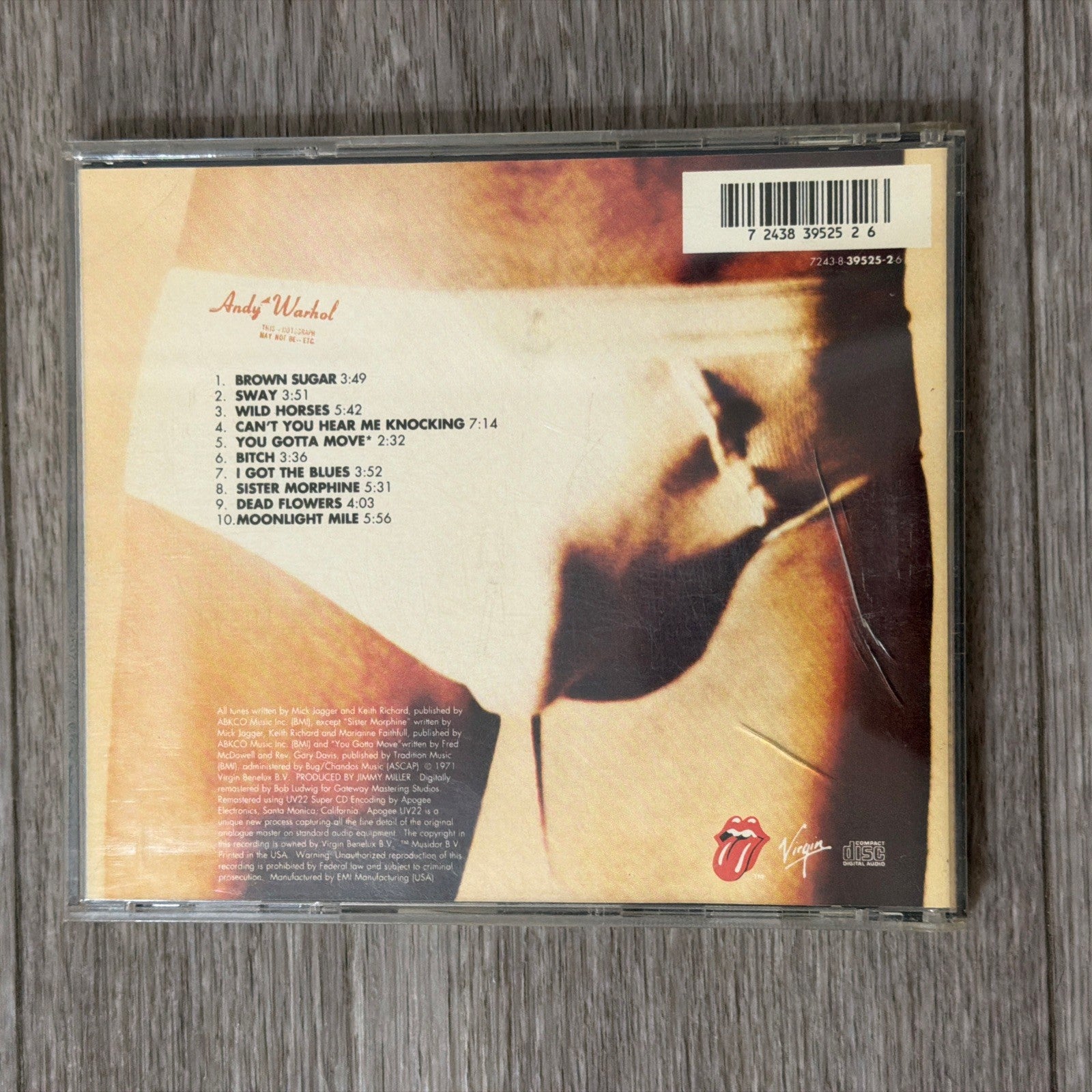 THE ROLLING STONES "STICKY FINGERS" CD: Rolling Stones 7243-8 39525-26