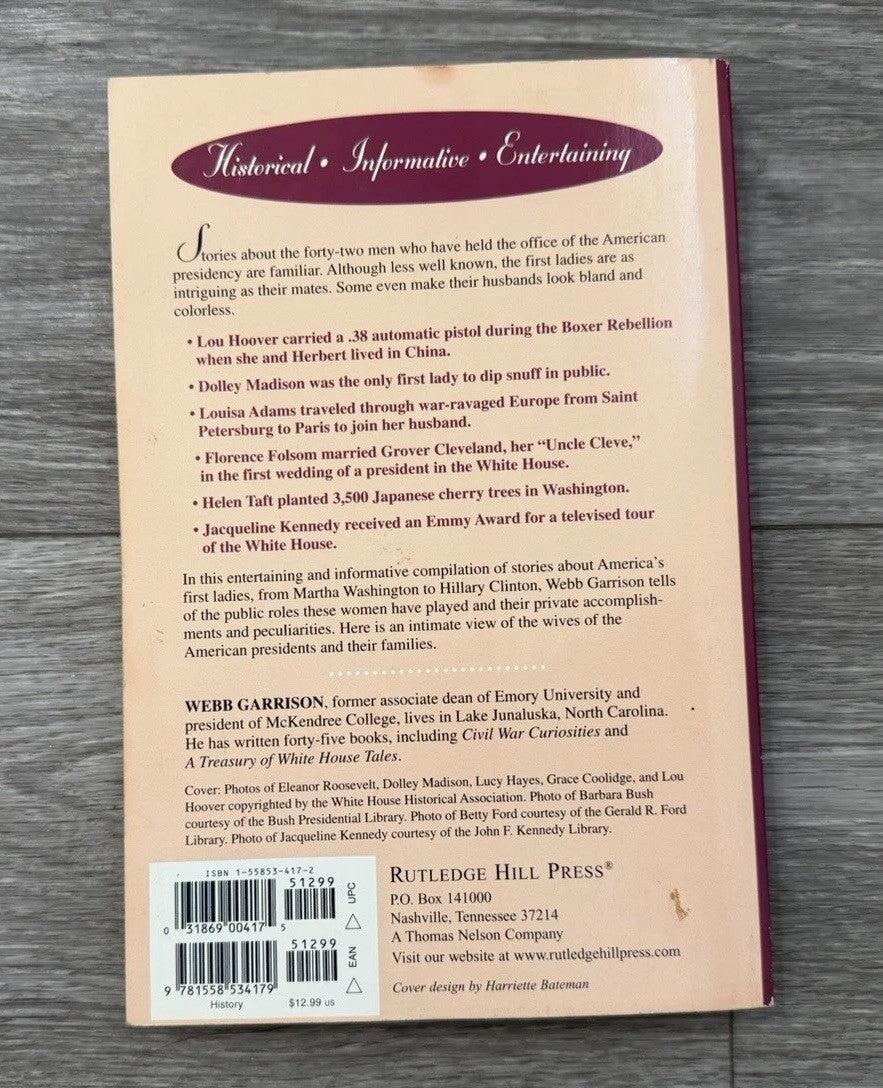White House Ladies: Fascinating Tales a- 9781558534179, paperback, Garrison,