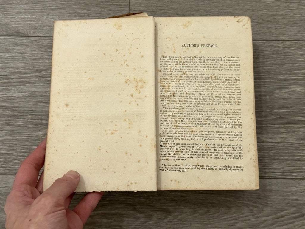 Ant. 1833 Book History of the European Revolutions Vol I Koch Crichton Schoell