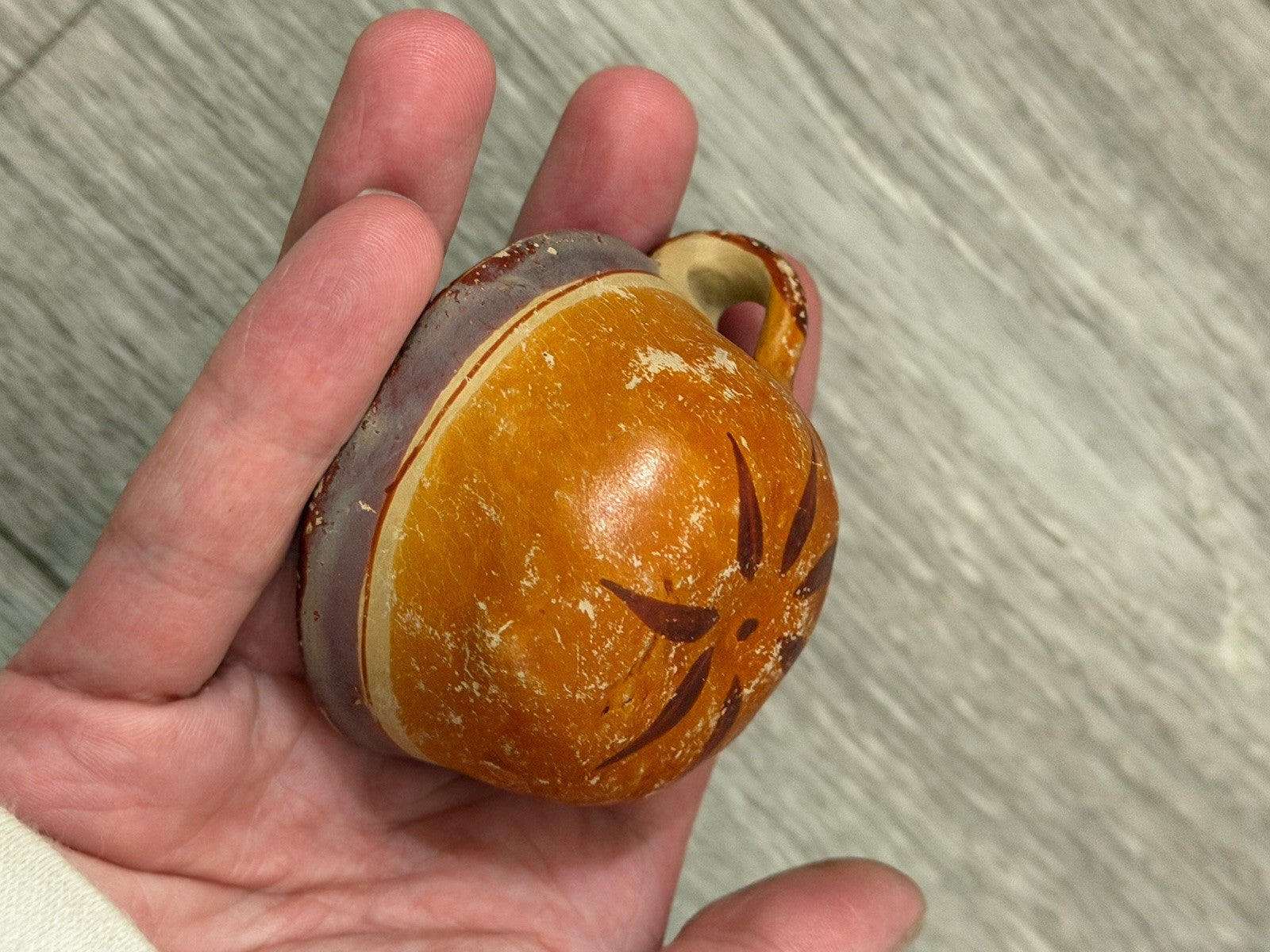 Vintage Mexican Cup Handmade Pottery Small Size 1.25” Tall X 2.25” Diameter