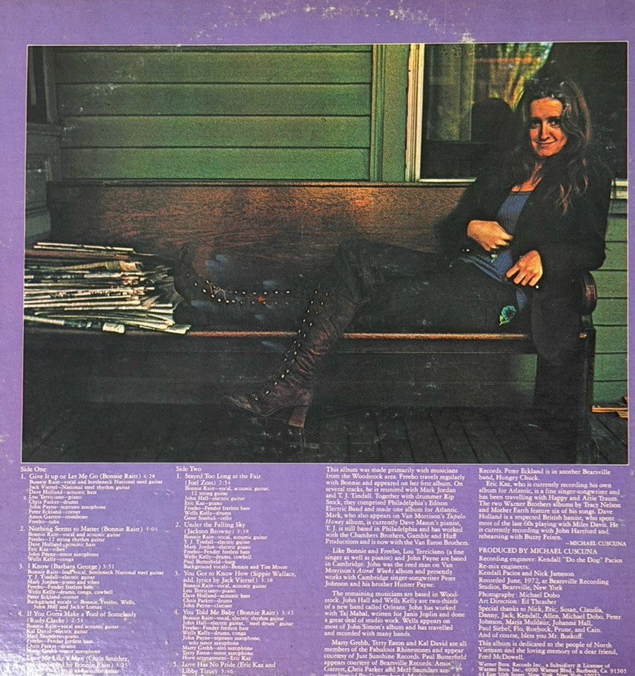 Bonnie Raitt "Give It UP" LP WB BS 2643 Gatefold (ALB03 T0421) Vinyl VG