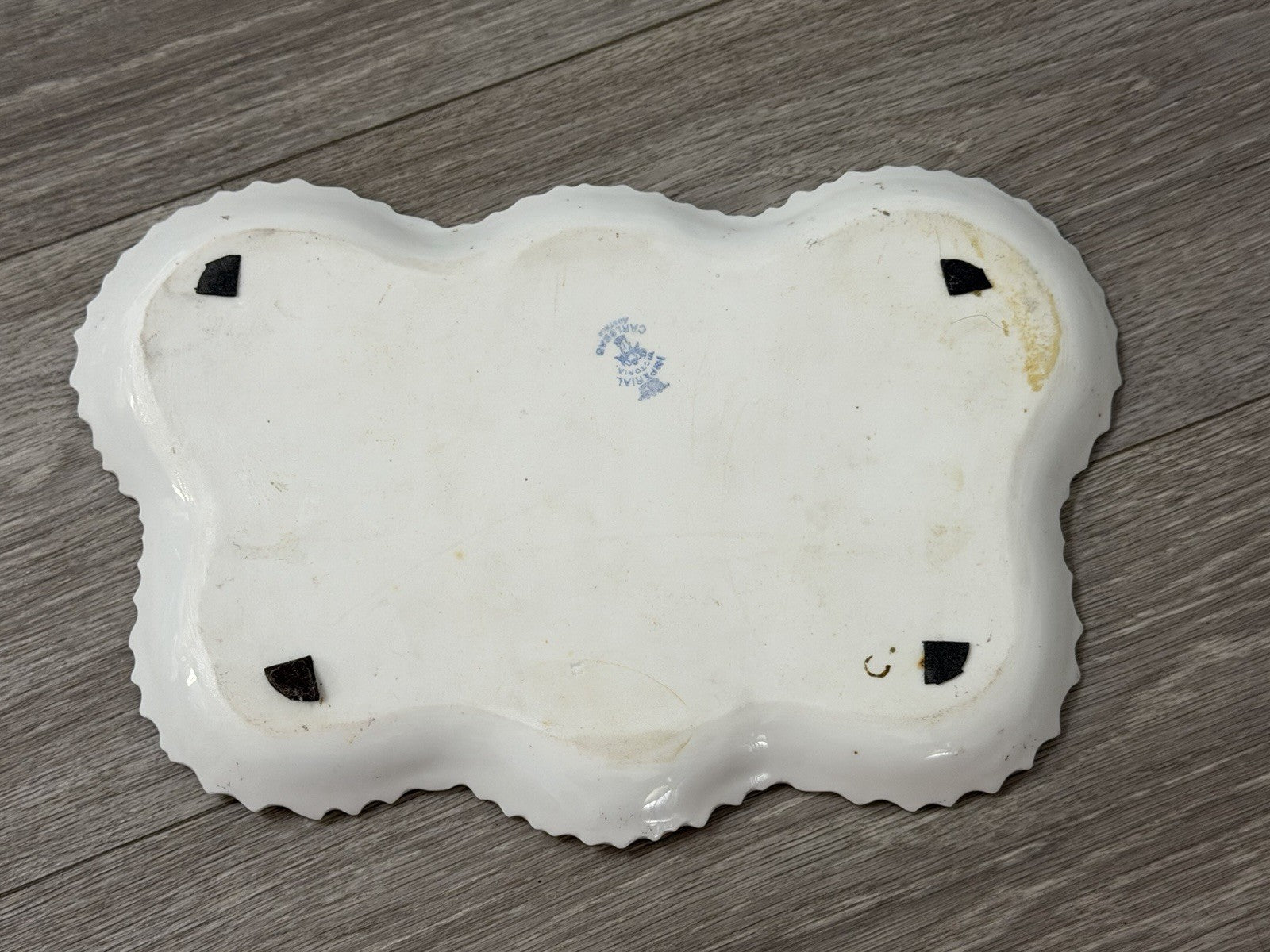 Victoria Carlsbad Austria Dresser Vanity Tray Floral Butterfly Shape Pinks