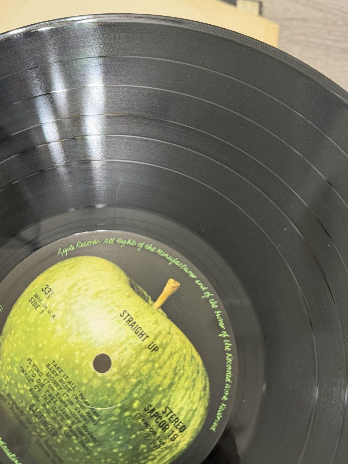 BADFINGER Straight Up LP Apple 1972 Stereo EARLIEST EVER UK 1st Press VG