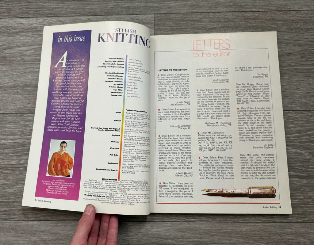 Stylish Knitting Magazine May 1987 Knottong Book Knitting Patterns 