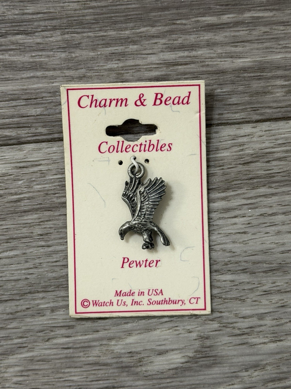 NEW Vintage Pewter Flying Eagle Bird Charm For Bracelets Or Crafts