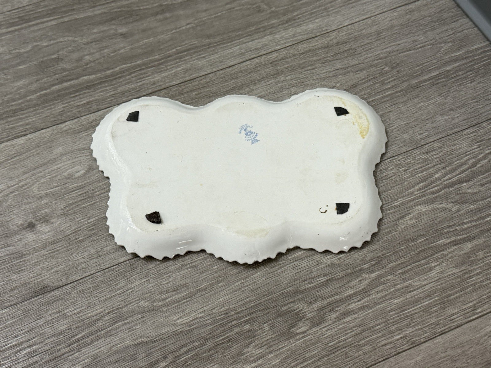 Victoria Carlsbad Austria Dresser Vanity Tray Floral Butterfly Shape Pinks