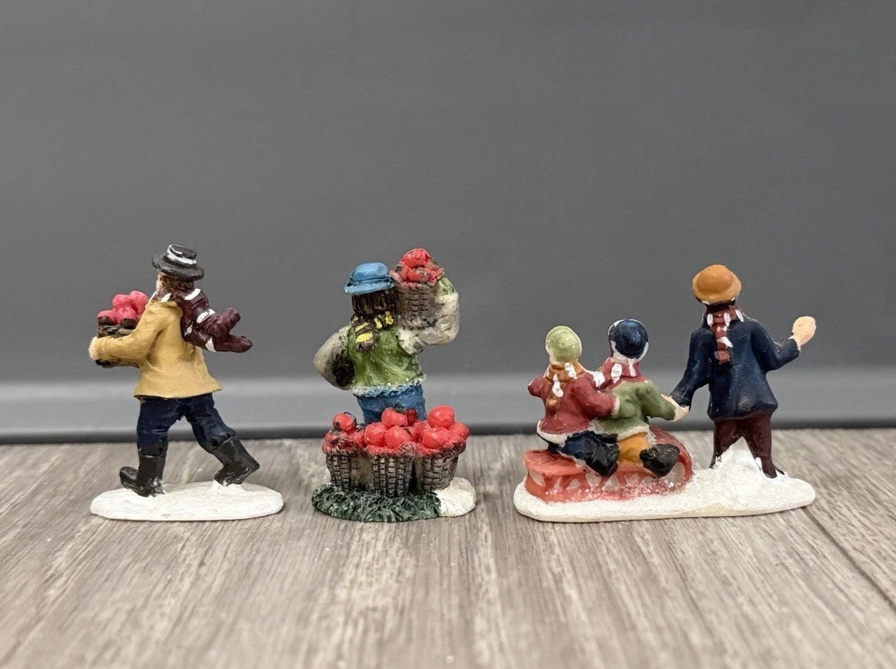 Christmas Village People " Lot of 3 Figures Holiday Decorations Figurines
