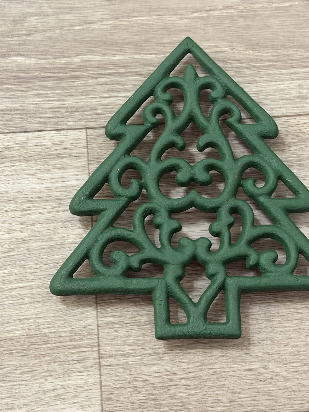 Christmas Tree trivet cast iron vintage