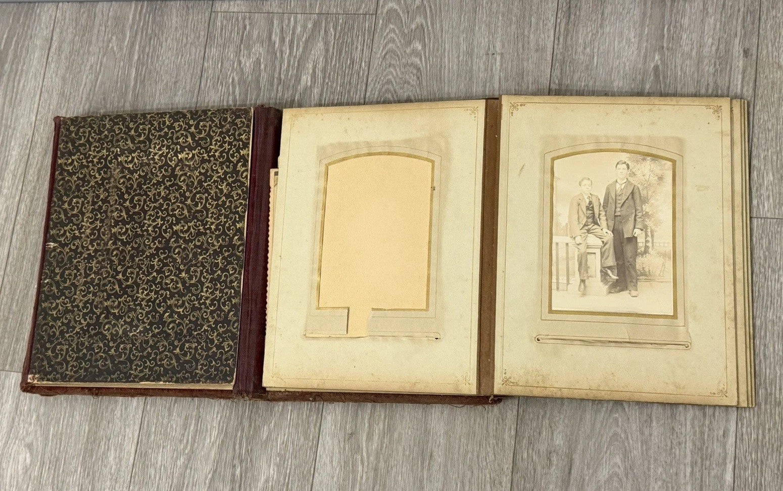 Antique Velvet Victorian Family Photo Album W/ Cabinet - Cards - Clasp - 1880’s