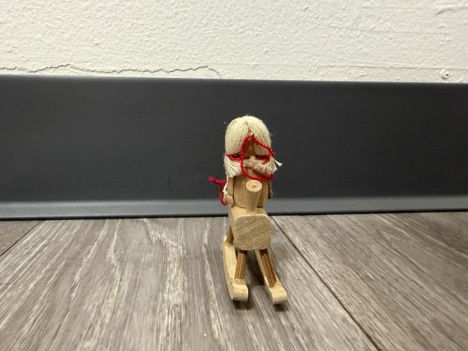 Vintage 1978 RUSS BERRIE Wood Christmas Rocking-horse Ornament Minimalist