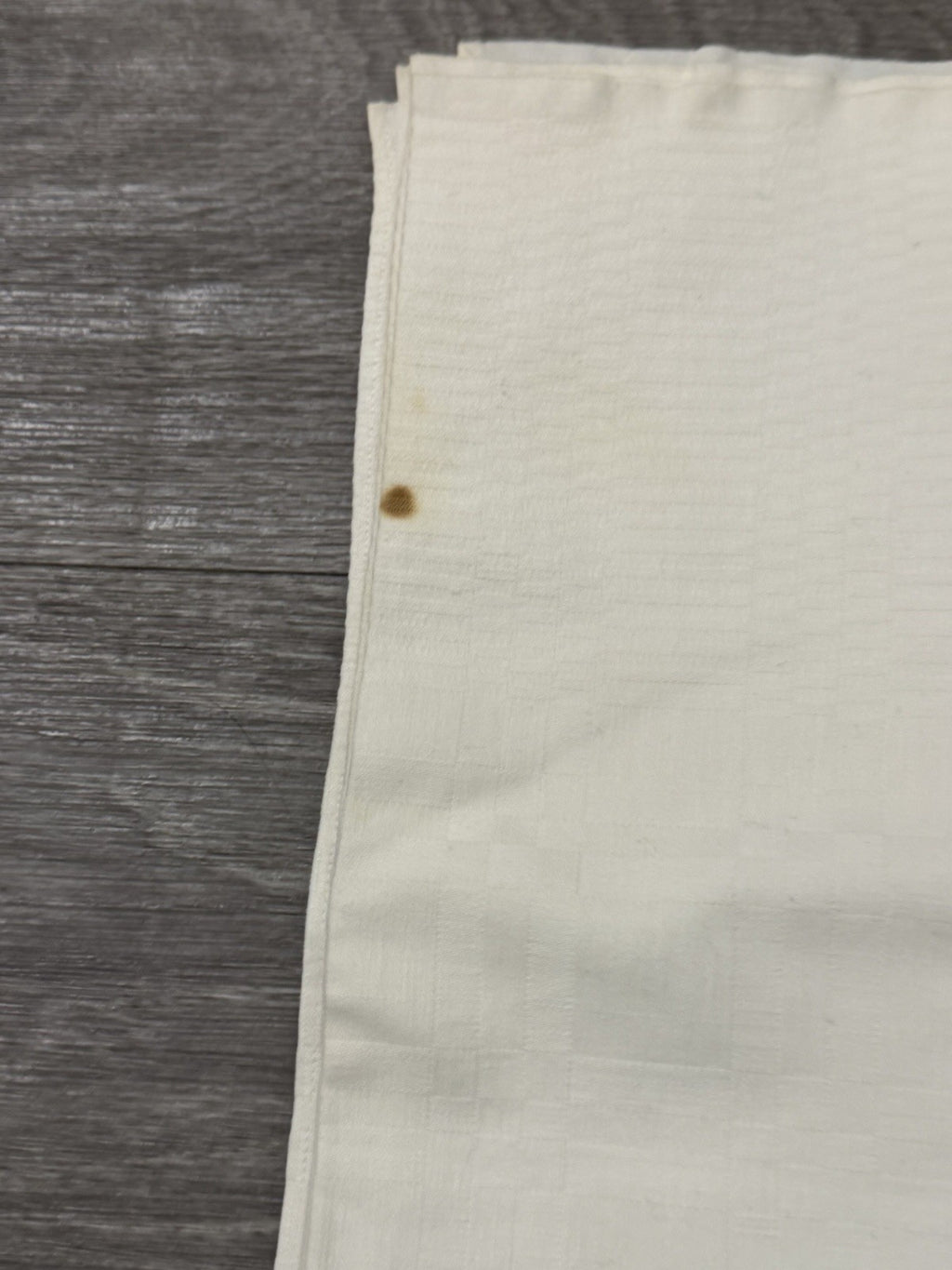 Vintage White Tablecloth 55” X 47” Stained