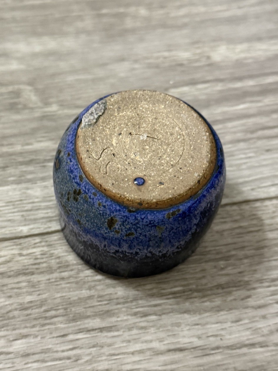 Purple & Blue Gradient Ceramic Sake / Tea Cup Small Handheld Decor