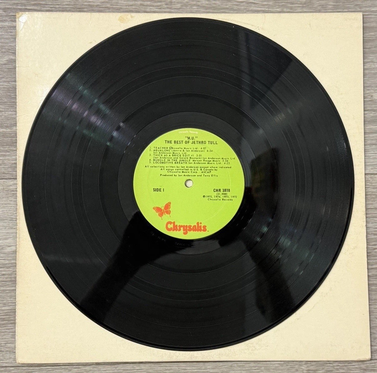 JETHRO TULL – M.U. The Best Of Jethro Tull Vinyl LP Record Chrysalis CHR 1078