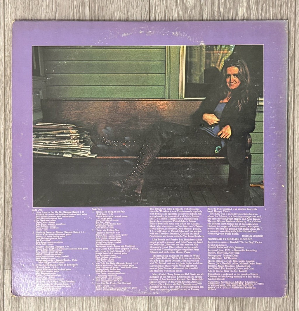 Bonnie Raitt "Give It UP" LP WB BS 2643 Gatefold (ALB03 T0421) Vinyl VG