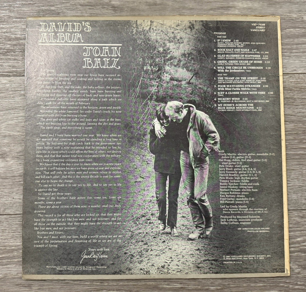 JOAN BAEZ” David's Album”  1969 Stereo Vinyl Vanguard  LP