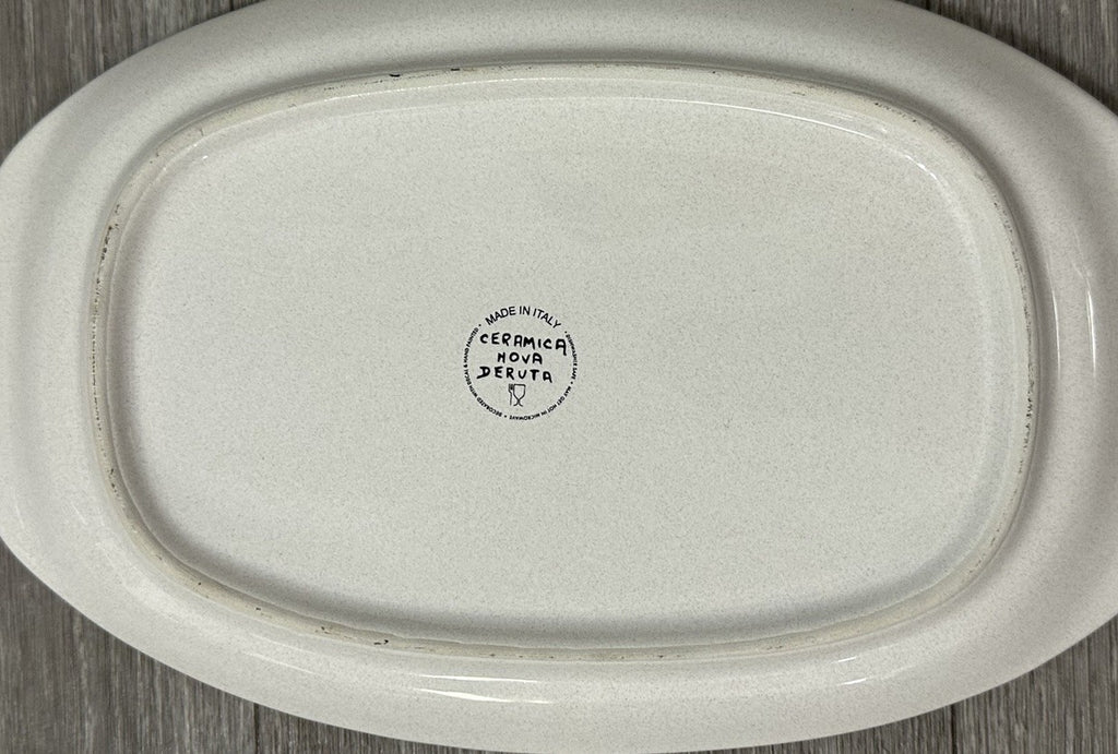 Ceramica Nova Deruta 12 In. Oval Serving Dish-Hand Painted Follia Pattern