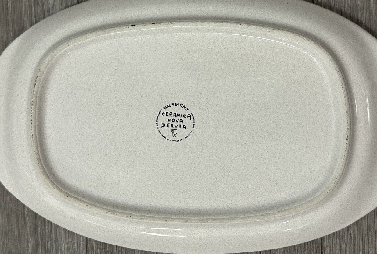 Ceramica Nova Deruta 12 In. Oval Serving Dish-Hand Painted Follia Pattern