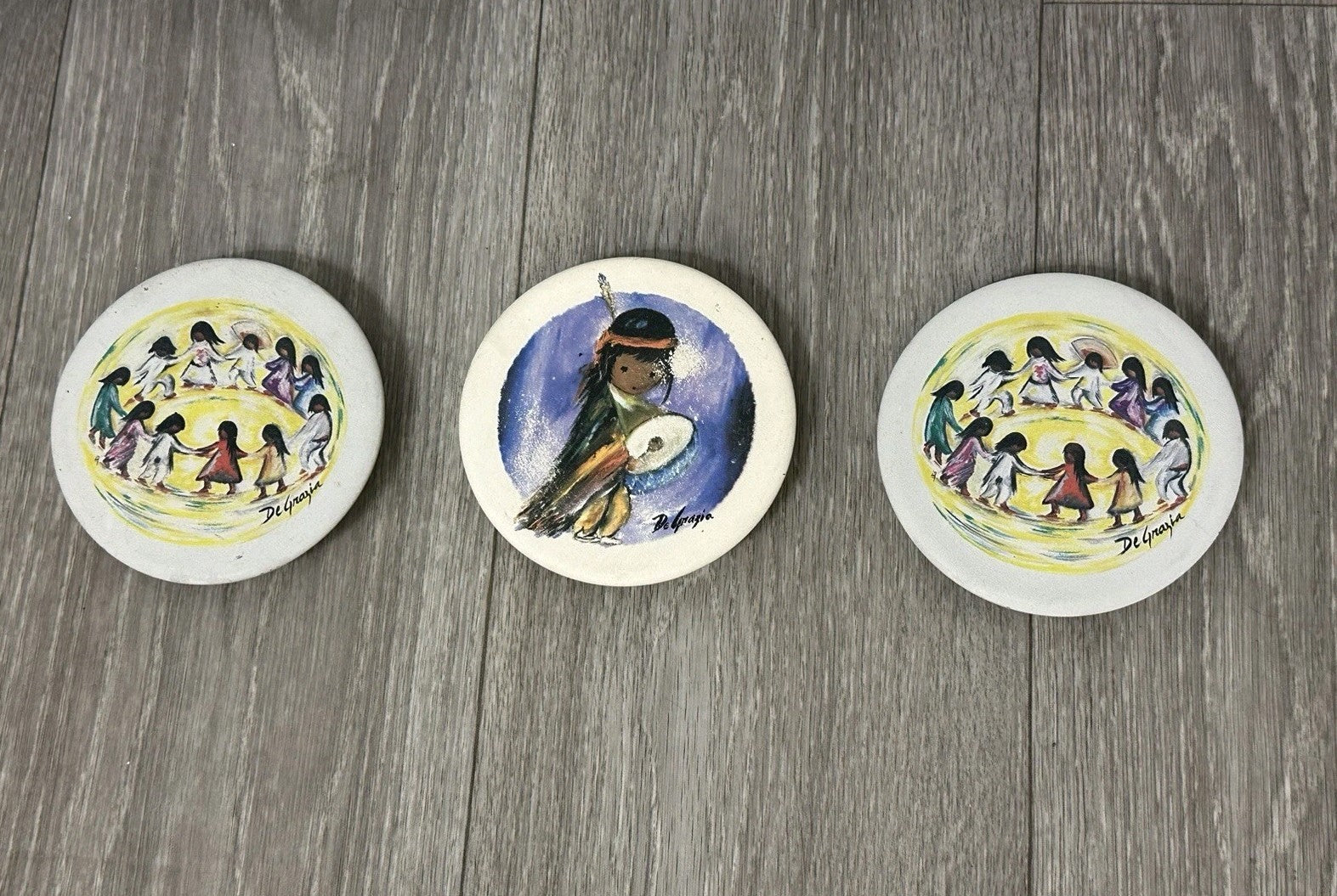 Ted DeGrazia Sandstone Creations Coasters Southwestern Style Children 4.25"