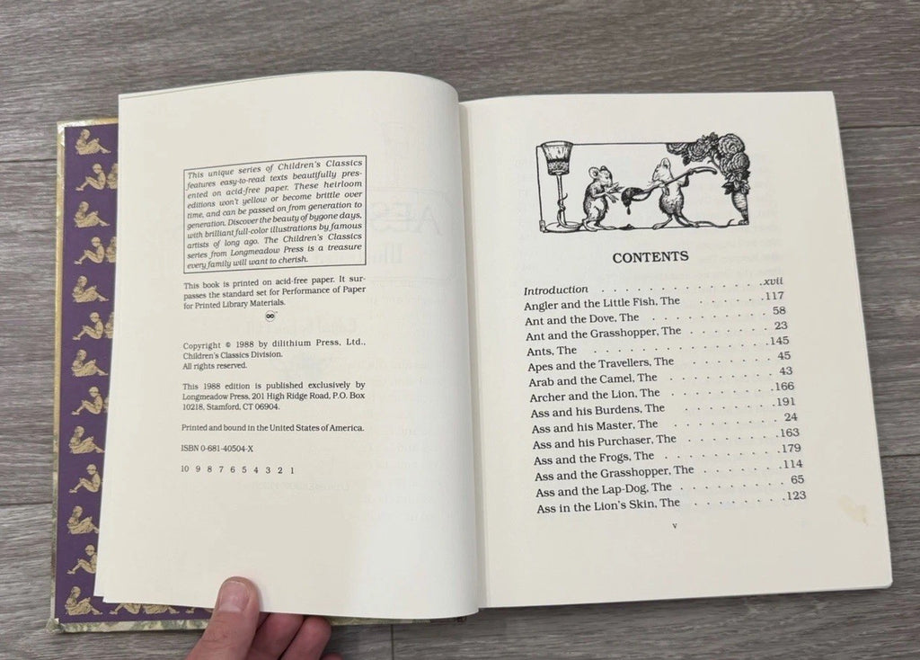 Aesop's Fables Illustrated by Nora Fry 1988 Longmeadow Press Classics Hardcover