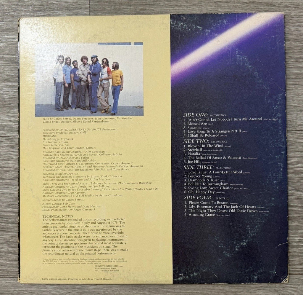 Joan Baez| From Every Stage| 1st Press| Vinyl 2XLP 1976 A&M SP-3704 VG+/G+| Folk