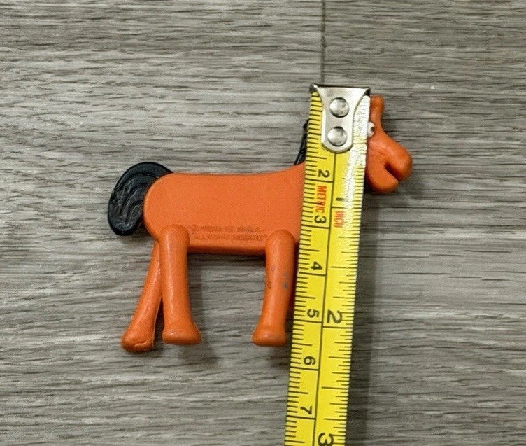 Vintage Prema Toys Gumby POKEY Orange Horse 2.5” Long Super-Flex Figure