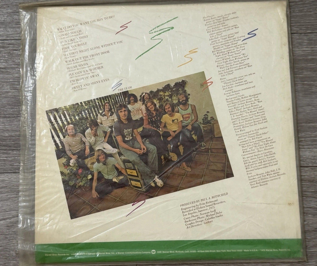 Bonnie Raitt Home Plate LP 1975 Warner Brothers Inner Sleeve Run Like A Thief