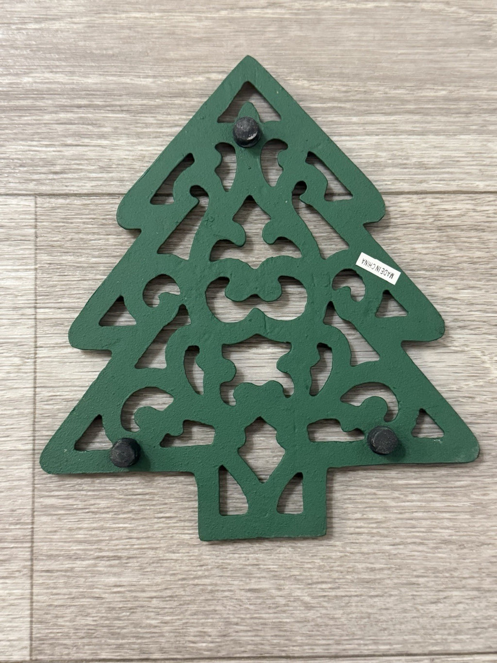 Christmas Tree trivet cast iron vintage