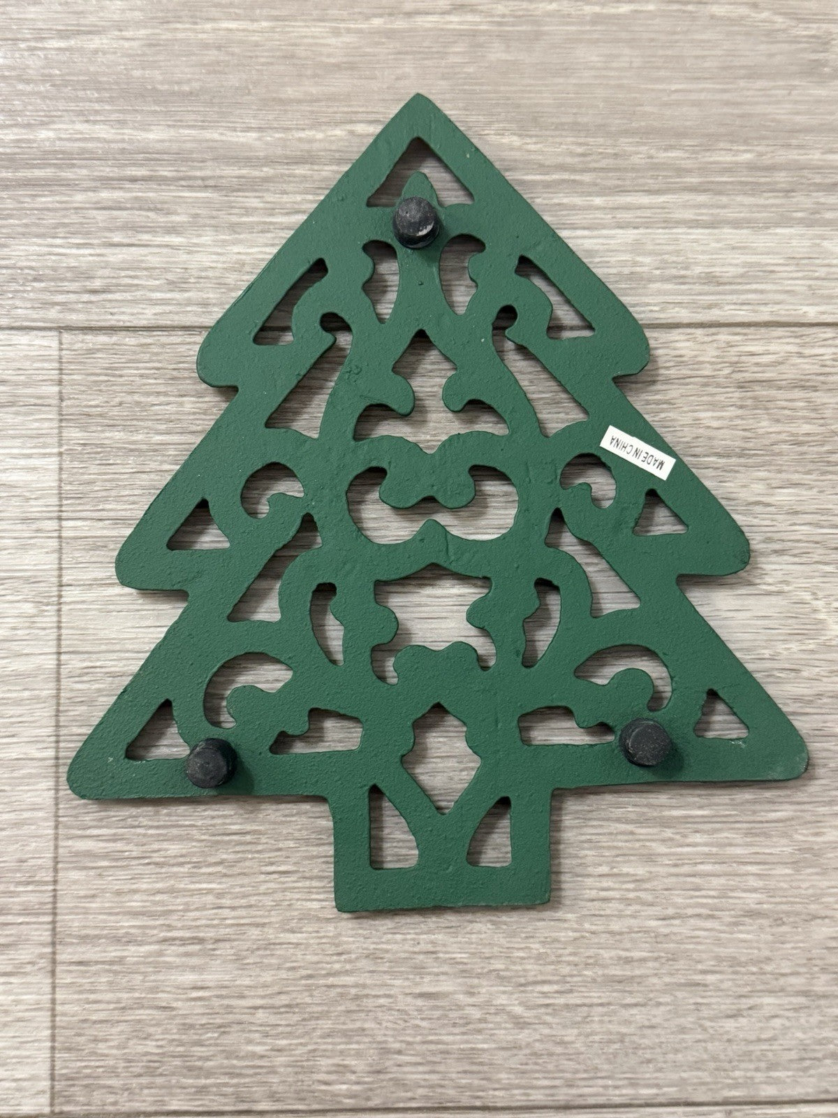 Christmas Tree trivet cast iron vintage