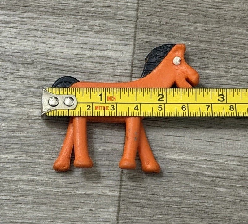 Vintage Prema Toys Gumby POKEY Orange Horse 2.5” Long Super-Flex Figure